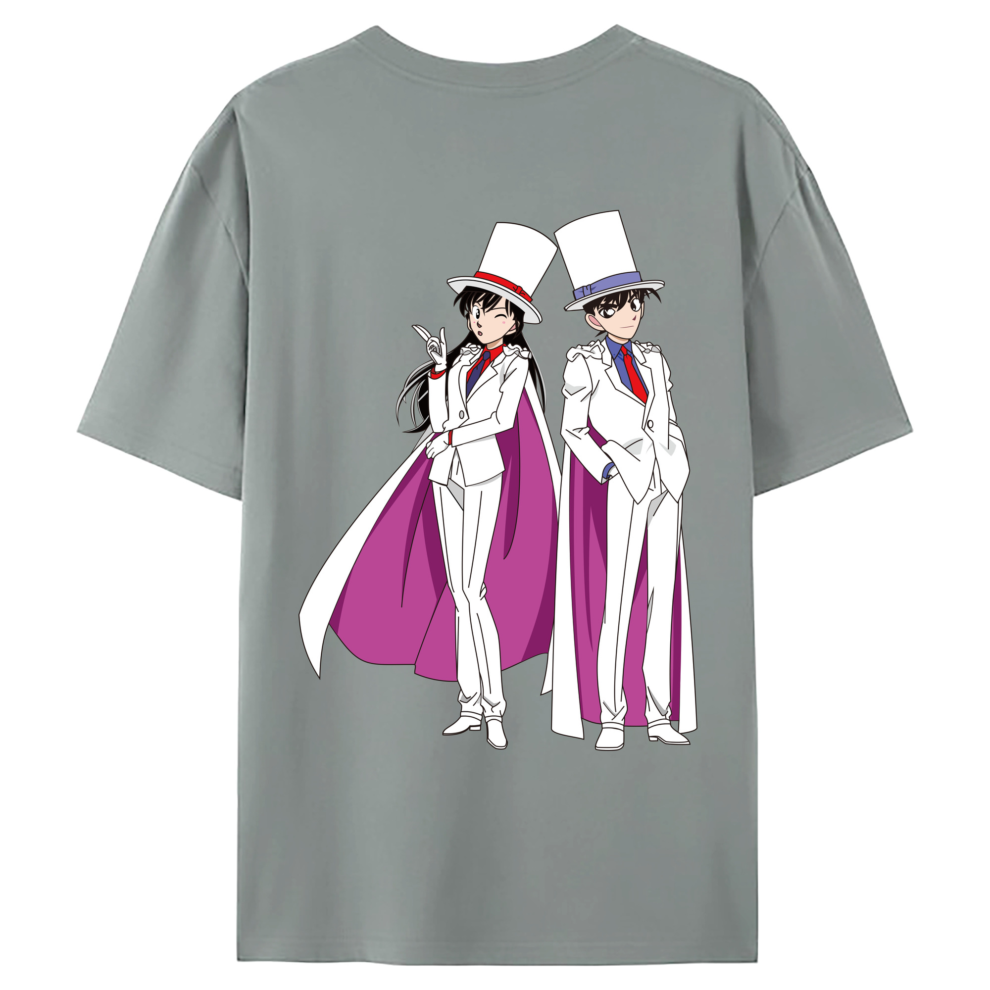 （画像用） 名探偵コナン くろば かいと Detective Conan Kuroba Kaito 綿100％ メンズ半袖Tシャツ（バックプリント） 通気性
